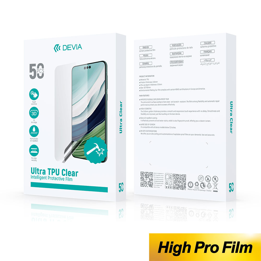 ハイプロフィルム スタンダードクリア TPU 0.15ｍｍ (50枚入り）